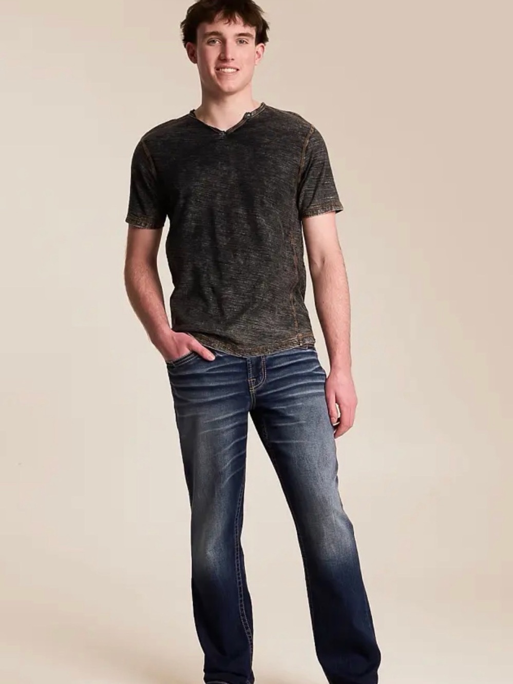 BKE Salvage Anarchy Men's Relaxed Straight-Leg Jeans